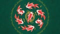 Blessing lucky koi fish wallpaper Royalty Free Stock Photo