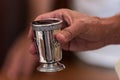 Blessing over wine at a Jewish wedding