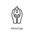 blessings icon. Trendy modern flat linear vector blessings icon