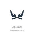 Blessings icon vector. Trendy flat blessings icon from united states of america collection isolated on white background. Vector