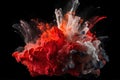 blew up of colorful holi powder paints isolated