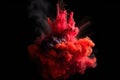 blew up of red and black paint drops and splashes Royalty Free Stock Photo