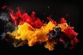 blew up of red yellow and black German national flag colors