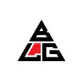 BLG triangle letter logo design with triangle shape. BLG triangle logo design monogram. BLG triangle vector logo template with red Royalty Free Stock Photo