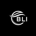 BLI letter logo design on black background. BLI creative circle letter logo concept. BLI letter design Royalty Free Stock Photo