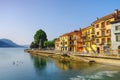 View of the town Omegna and the river Nigoglia at the