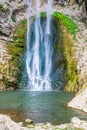 Bliha falls, water of the Bliha drops from 56 meters high cliff - is waterfall Blihe in Bosnia and Herzegovina Royalty Free Stock Photo