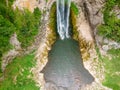 Bliha falls, water of the Bliha drops from 56 meters high cliff - is waterfall Blihe in Bosnia and Herzegovina Royalty Free Stock Photo