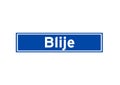 Blije isolated Dutch place name sign. City sign from the Netherlands.