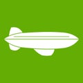 Blimp aircraft flying icon green