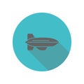 Blimp aircraft long shadow icon. Simple glyph, flat vector of transport icons for ui and ux, website or mobile application Royalty Free Stock Photo