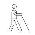 Blind cane line icon. Royalty Free Stock Photo