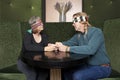 Blind date mature couple Royalty Free Stock Photo