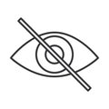 Blind, disabled eye, no view world disability day, linear icon design