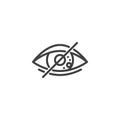 Blind eye line icon Royalty Free Stock Photo