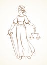 Symbol of justice. Vector drawing Royalty Free Stock Photo