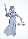 Symbol of justice. Vector drawing