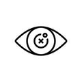 Black solid icon for Blind, eye and blindness Royalty Free Stock Photo
