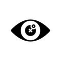 Black solid icon for Blind, eye and blindness Royalty Free Stock Photo