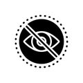 Black solid icon for Blind, blindness and forbidden Royalty Free Stock Photo