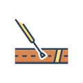 Color illustration icon for Blind, sightless and stick