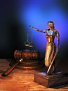 Blind justice and gavel Royalty Free Stock Photo