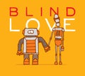 Blind love between two different robots