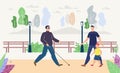 Blind Man Walking in Park Flat Vector Concept Royalty Free Stock Photo