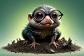 a blind mole crawled out of the ground. Royalty Free Stock Photo