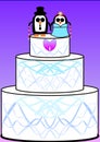 Blind penguin wedding cake