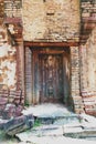 Blind stone door flanked by colonettes at Ku Phra Kona, Roi Et province, Northeastern Thailand