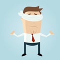 Blindfolded cartoon man Royalty Free Stock Photo