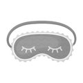 Blindfolds icon in monochrome style isolated on white background. Sleep and rest symbol stock vector illustration. Royalty Free Stock Photo