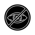 Blindness black glyph icon