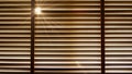 Blinds, Evening sun light outside wooden window blinds, sunshine and shadow on window blind. Royalty Free Stock Photo