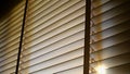 Blinds, Evening sun light outside wooden window blinds, sunshine and shadow on window blind. Royalty Free Stock Photo