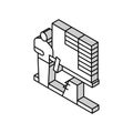 blinds fitting isometric icon vector illustration