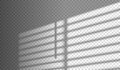 Blinds shadow overlay window light effect on transparent background