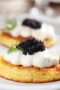 Blinis with caviar Royalty Free Stock Photo