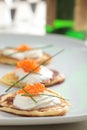 Blinis with caviar Royalty Free Stock Photo