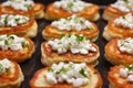 Blinis with cottage cheese Royalty Free Stock Photo