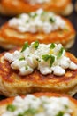 Blinis with cottage cheese Royalty Free Stock Photo