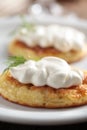 Blinis with cream fraiche