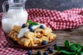 BLINIS PIE WITH COTTAGE CHEESE .selective focus