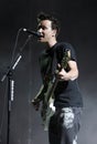 Blink 182 performs in concert