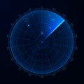 Blip. HUD interface element radar. Target detection on the radar screen. Vector illustration Royalty Free Stock Photo