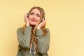 Blissful pretty blond woman listening to music Royalty Free Stock Photo