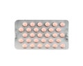 Blister bubble pack of pills isolated Royalty Free Stock Photo