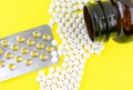 Blister gel capsules of vitamin D3 2000 IU and Vitamin K2 Royalty Free Stock Photo