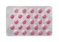 Blister pack of pink pills Royalty Free Stock Photo